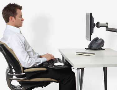 Place keyboard on lap for better desk posture.