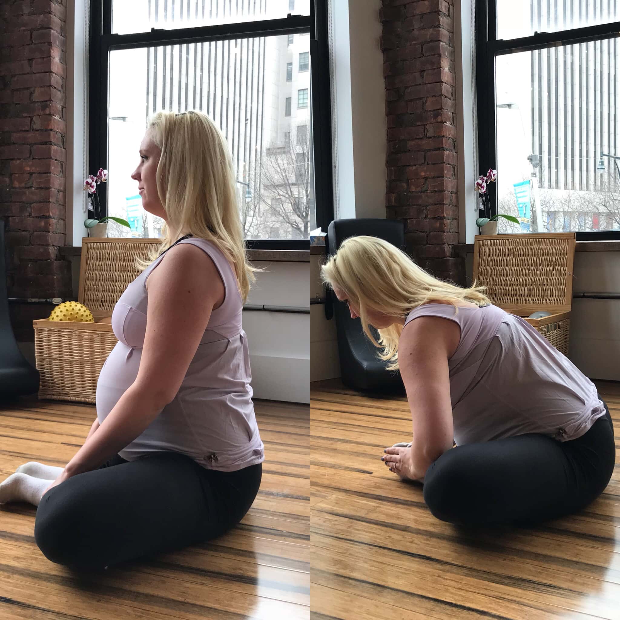 Prenatal Pilates Exercises - Practicing Prenatal Pilates Butterfly Stretch Exercises During Pregnancy | https://physiologicnyc.com/pilates-movement/